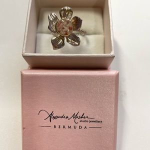 Alexander Mosher FERA ~  PINK SAND - MEDIUM FLOWER BRAIDED BAND RING. Size 8.